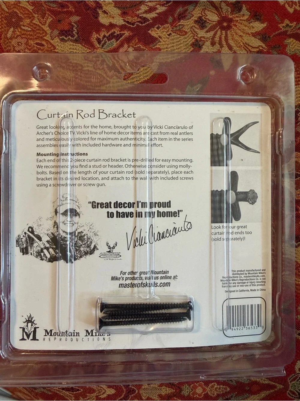 Antler Curtain Rod Ends - Set of 4